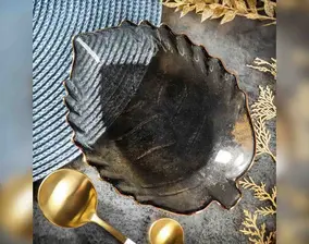 Блюдо стекло, сервировочное, 14х22 см, Лист, Y6-10086