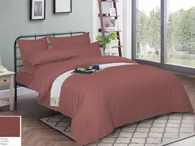 Комплект постельного белья, Страйп Сатин, Семейный, Postel'no, Брендивайн