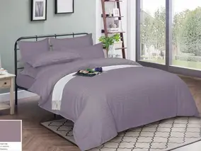 Комплект постельного белья, Страйп Сатин, Семейный, Postel'no, Аргенто