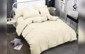 Комплект постельного белья 2.0-спальный, простынь евро, полисатин, однотонный, AURA, Lime